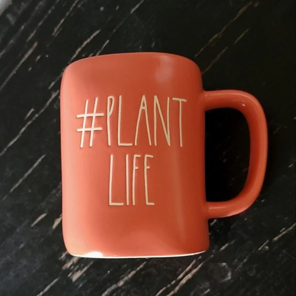 Rae Dunn # Plant Life NEW coffee cup coral mug